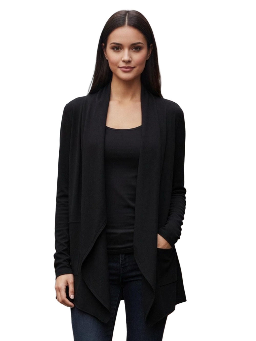 Croft & Barrow Draped Open Front Cardigan Size L